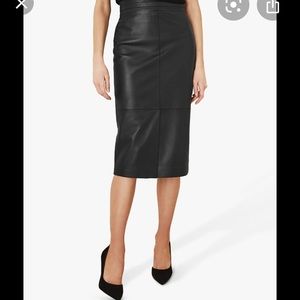 Reiss Leather Skirt